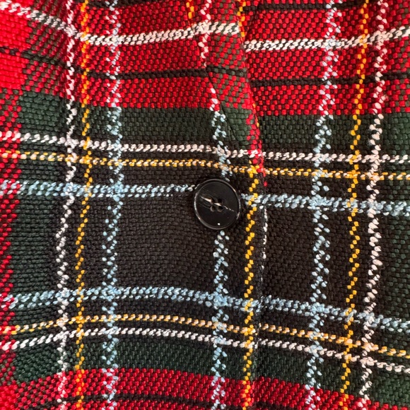 Appleseed Women's Plaid Blazer Red Black Green White Size 18 Single Button Lined - Picture 5 of 12